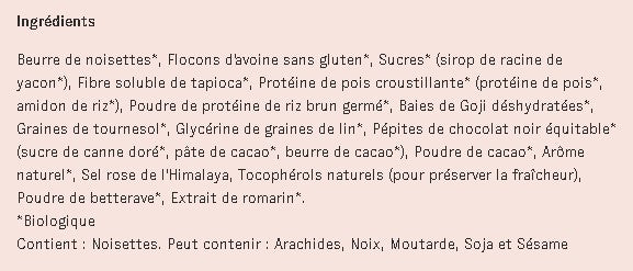 Barre de nutrition bio - boîte